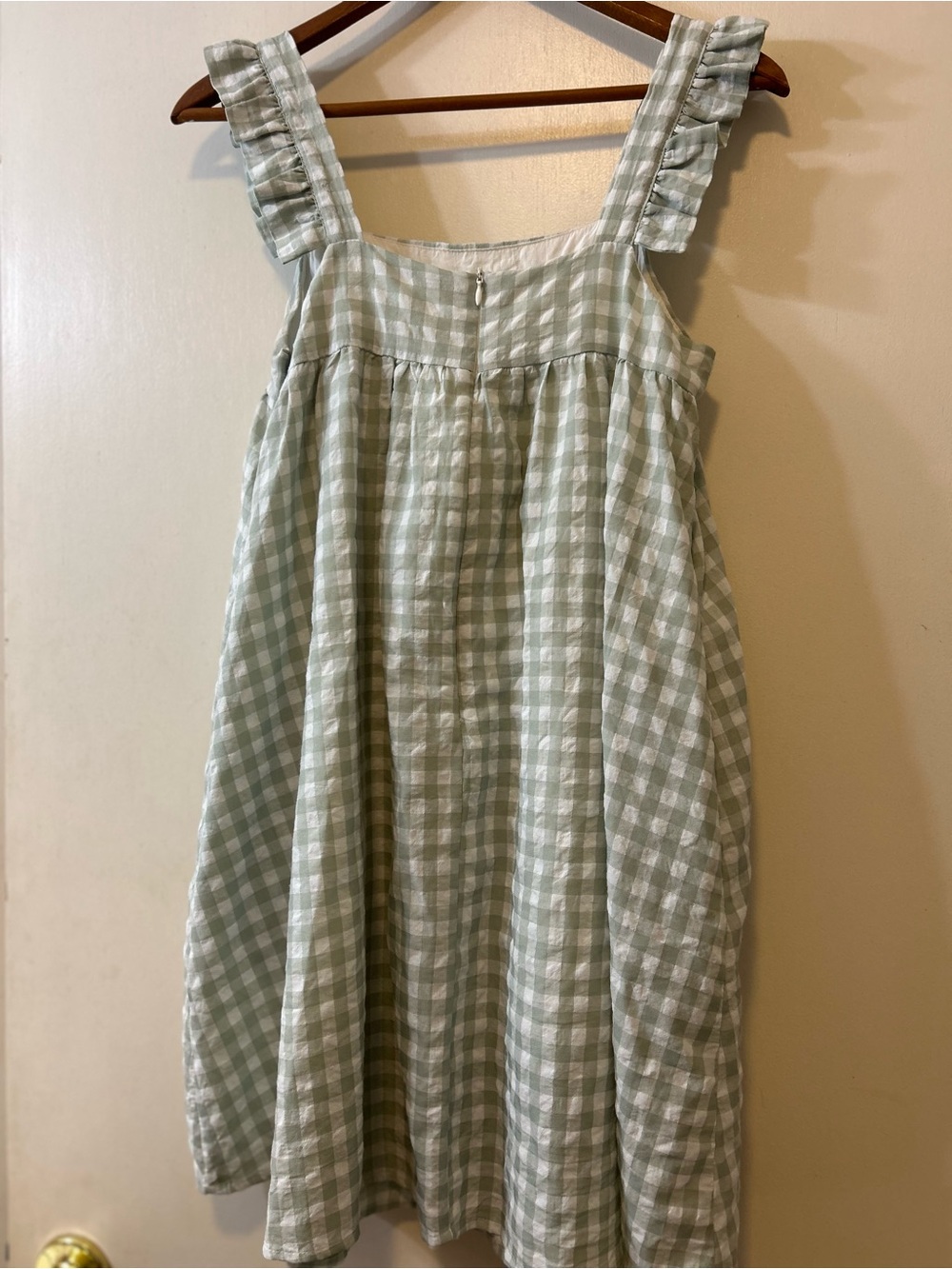 mittoshop Mint Gingham Ruffle Strap Midi Dress - Picture 7 of 7